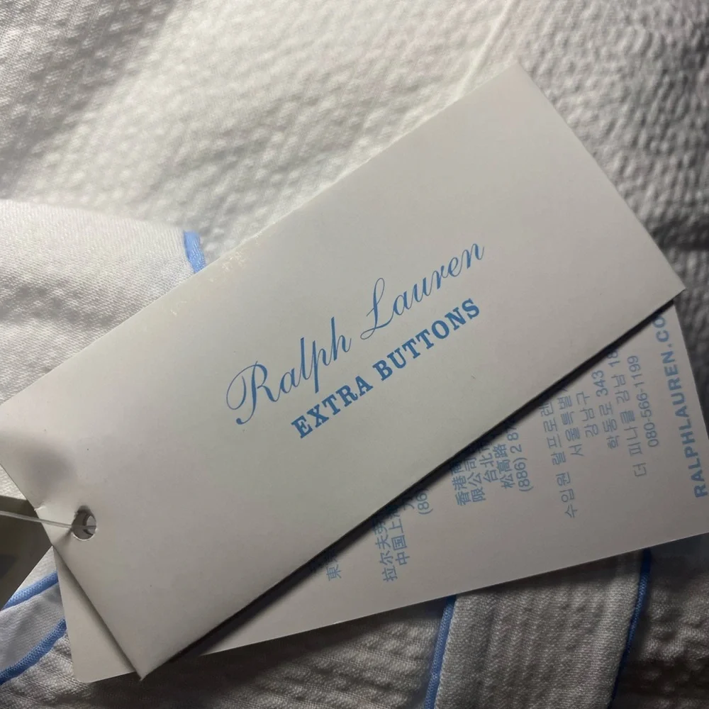 NWT Ralph Lauren Baby Seersucker Embroidered Shortall Tennis Summer‎ Spring